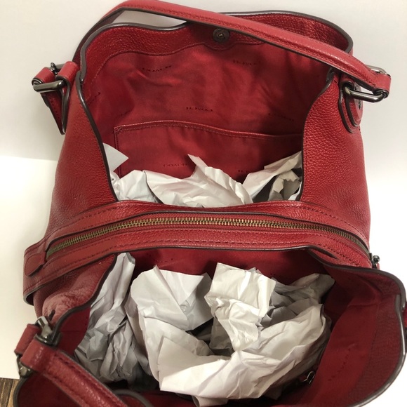 Coach Red Leather Satchel Bag - Picture 7 of 14